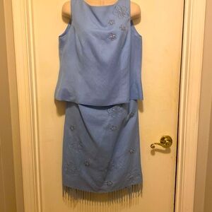 JESSICA HOWARD 2 PIECE FRINGED SKIRT OUTFIT SZ 10 PETITE